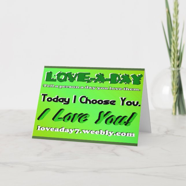 Tarjeta Love A Day Greet Card-Flo Green (Anverso)
