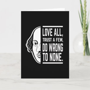 Tarjeta Love All Trust A Pocos Shakespeare Cita A Thespian