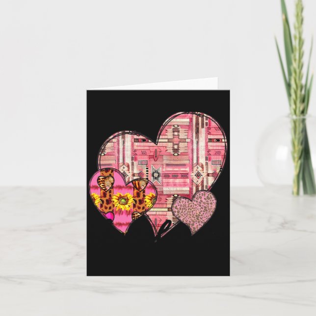 Tarjeta Love Always Retro Vintage Western Hearts Valentine (Anverso)