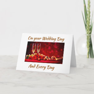 TARJETA **LOVE** AND **HAPPINESS** ON YOUR WEDDING DAY