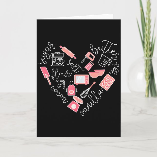 Tarjeta Love Baking Tools For Bakers Gift Women Cute Nk  (Anverso)