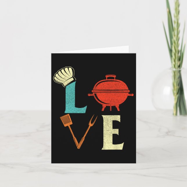 Tarjeta Love Bbq Lover Pitmaster Grill Barbecue (Anverso)