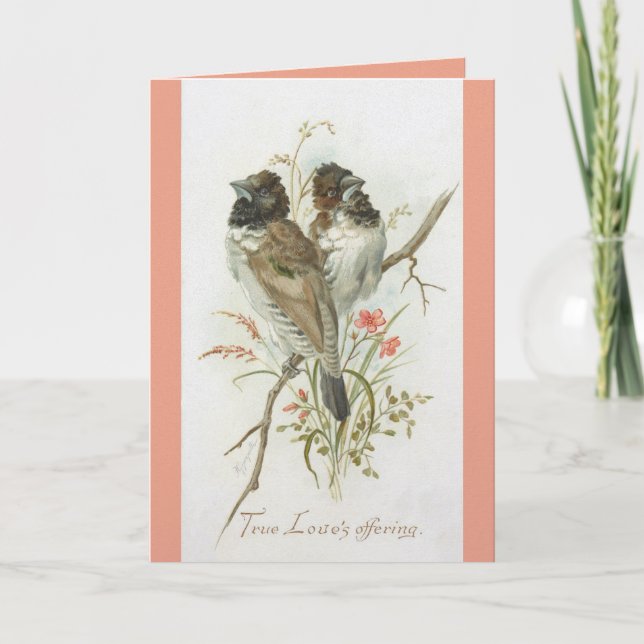 Tarjeta Love Birds Anniversary Greeting Card (Anverso)