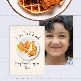 Tarjeta Love Brunch Pun Waffle Classroom Foto Valentine