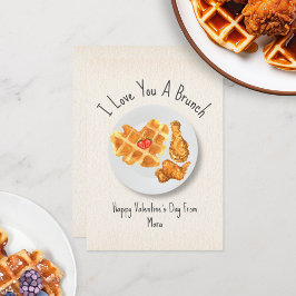 Tarjeta Love Brunch Pun Waffle Classroom Valentine