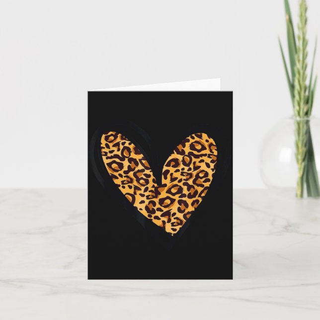 Tarjeta Love Cheetah Leopard Print Heart Valentines Day Gi (Anverso)