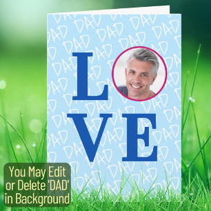 Tarjeta LOVE DAD Personalizado Foto Día del Padre Cumpleañ