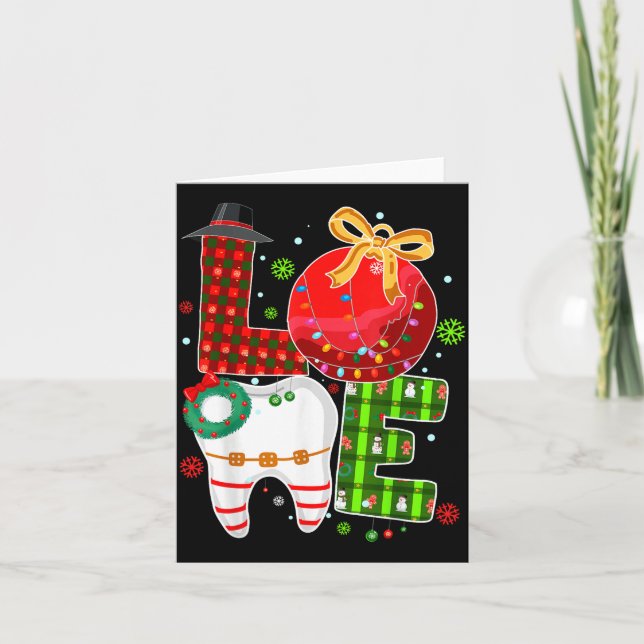 Tarjeta Love Dental Life Bauble Tooth Dentist Fall Christm (Anverso)