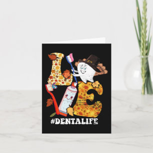 Tarjeta LOVE Dental Life Pavo Diente Otoño Día de Acción d