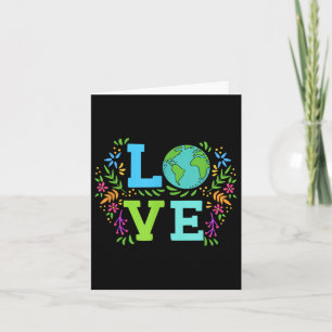 Tarjeta Love Earth Save the Planet Vintage Floral Earth Da