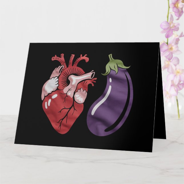 Tarjeta Love Eggplant Funny Gay Pride Humor LGBTQ Chiste (Orquídea)