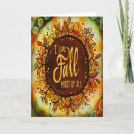 Tarjeta Love Fall Bonito Floral deja la inespiritualidad