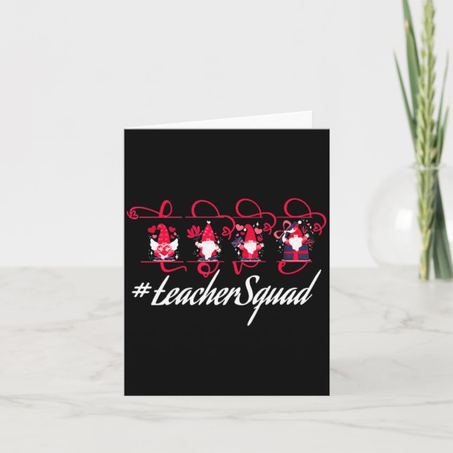 Tarjeta Love Gnome Teacher Squad Happy Valentine Gnome Tea (Anverso)