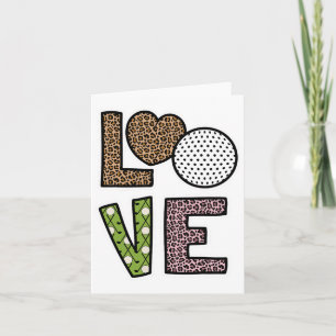 Tarjeta Love Golf Player Leopard Print Cute Golf Lover Gol