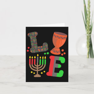 Tarjeta Love Happy Kwanzaa African Map Kinara Candles Men