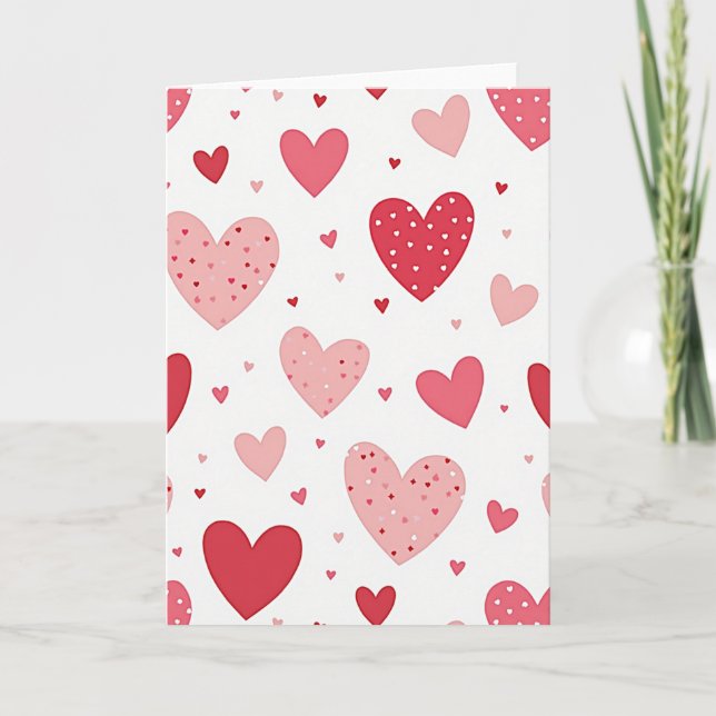 Tarjeta Love Heart Polka Dot Card (Anverso)