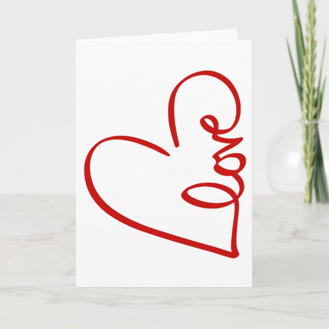 Tarjeta Love Heart Word Art Red Valentine (Anverso)