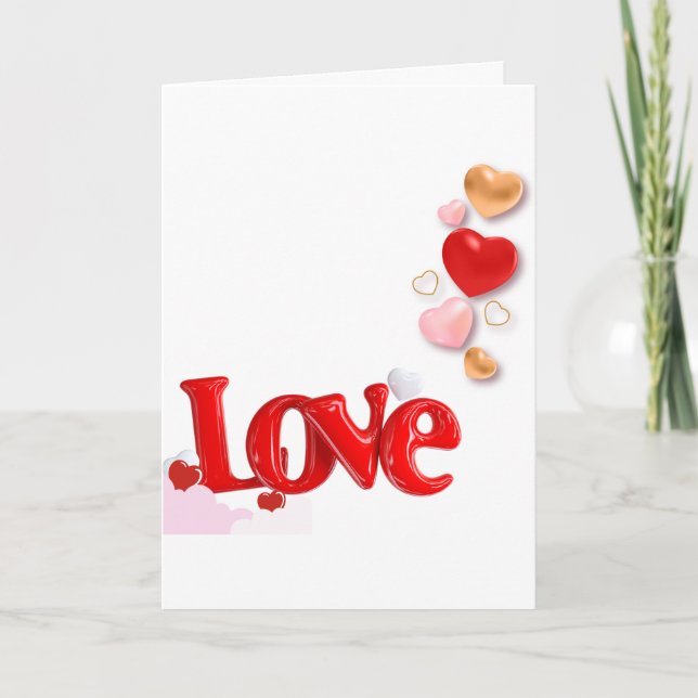 Tarjeta Love & Hearts Personalized Folded Card (Anverso)