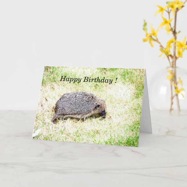 Tarjeta Love Hedgehogs (flor amarilla)