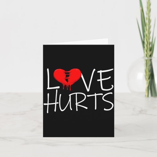 Tarjeta Love Hurts Broken Heart Divorce Breakup Heartbroke (Anverso)