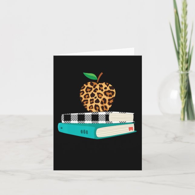 Tarjeta Love Inspire Leopard Print Apple Teacher Funny Gif (Anverso)