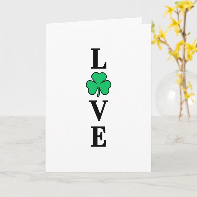 Tarjeta LOVE Ireland Clover Shamrock All Purpose Blank (flor amarilla)