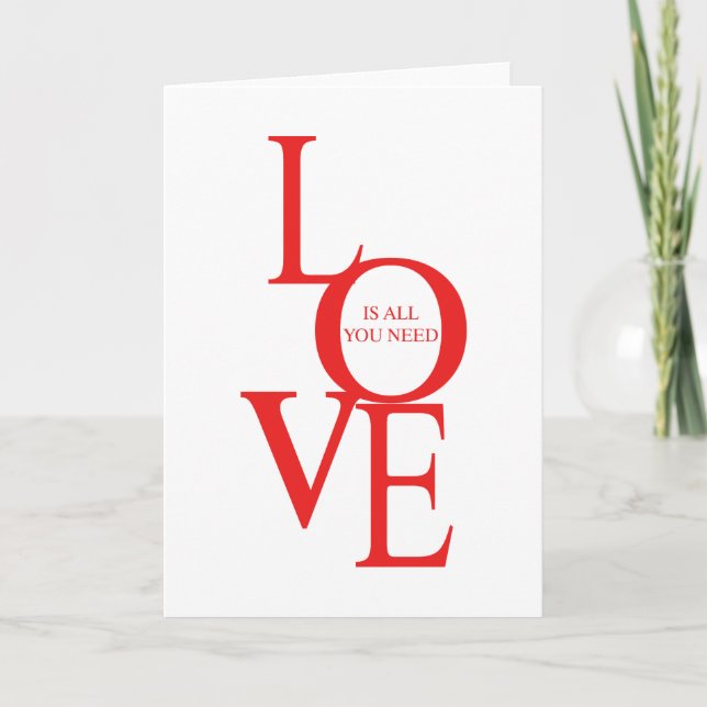 Tarjeta Love is all you need (Anverso)