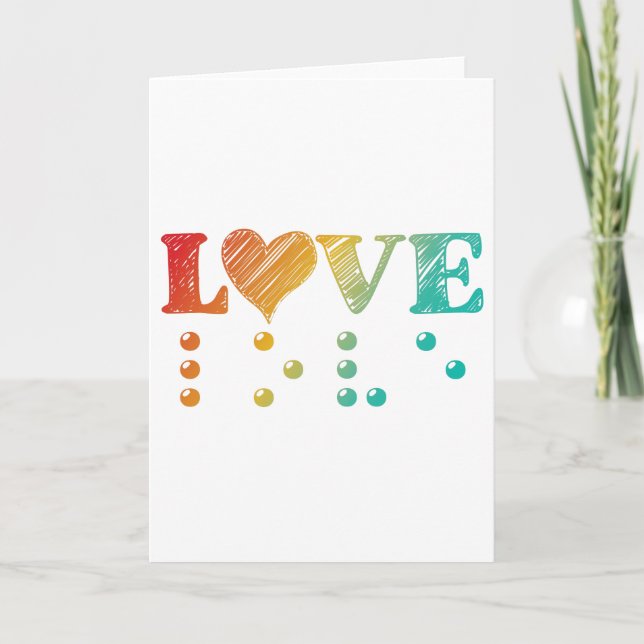 Tarjeta Love Is Blind Braille (Anverso)