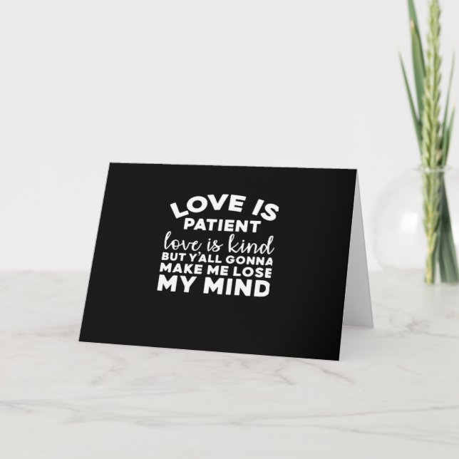 Tarjeta Love Is Patient Love Is Kind Funny Christian Weddi (Anverso)