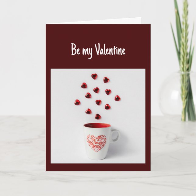 Tarjeta Love Like a Warm Cup of Coffee Fun Valentine (Anverso)