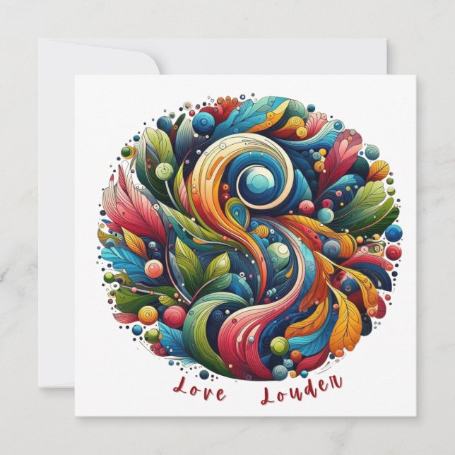 Tarjeta Love Louder Abstract Flat Card (Anverso)