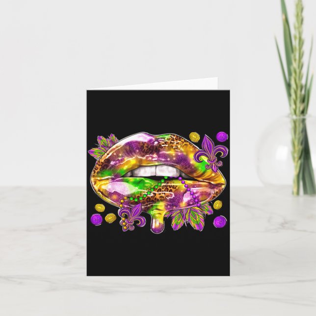 Tarjeta Love Men Lips Mardi Gras Carnival Fat (Anverso)
