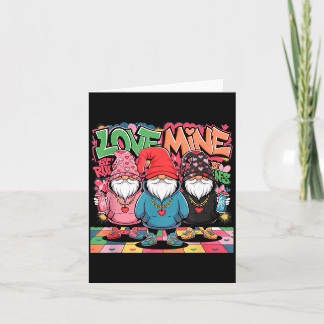 Tarjeta Love Mine Gnomes Urban Street Art Valentines Graff (Anverso)