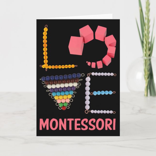 Tarjeta Love Montessori Education Math Teacher  (Anverso)