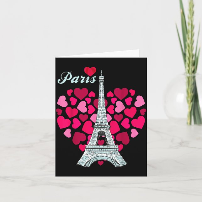 Tarjeta Love Paris Heart Eiffel Tower Souvenir France Fren (Anverso)