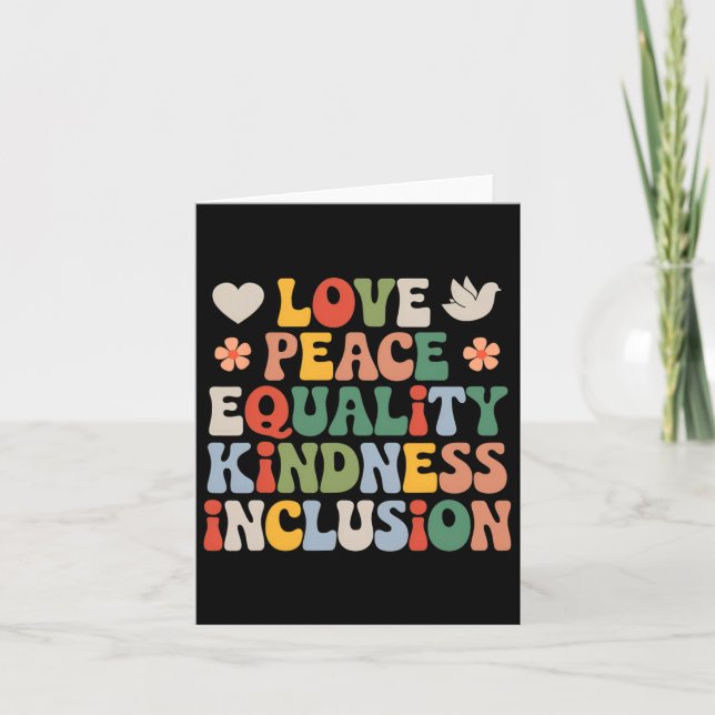 Tarjeta Love Peace Diversity Inclusion Equality Black Hist (Anverso)