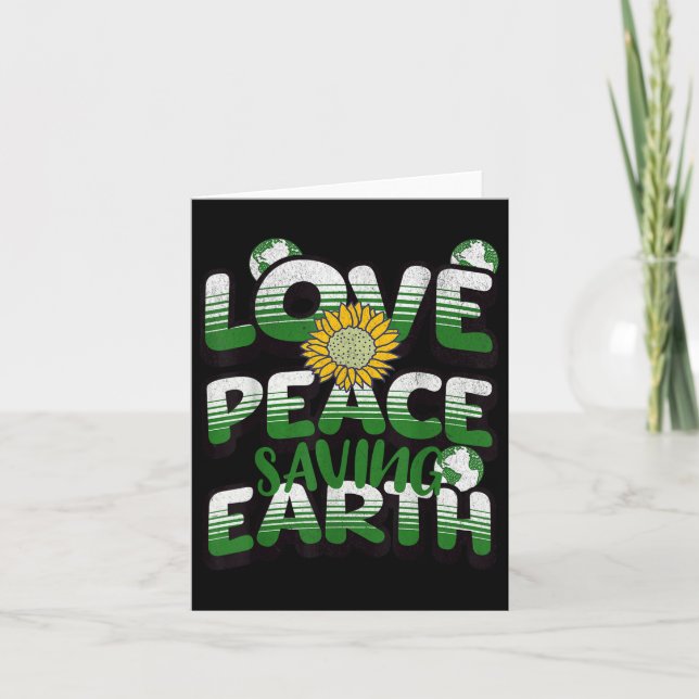Tarjeta Love Peace Earth Environmental Protection Earth Da (Anverso)