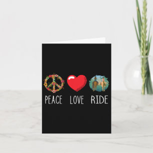 Tarjeta Love Peace Ride Horseback Riding Horse Lover Eques