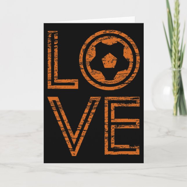 Tarjeta Love Soccer European Football Outline Retro Graphi (Anverso)