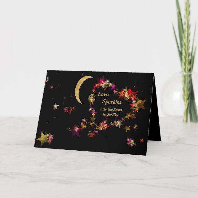 Tarjeta Love Sparkles with Stars Card (Anverso)