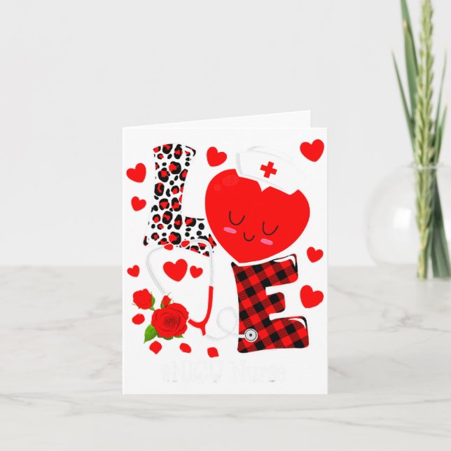 Tarjeta Love Stethoscope Heart Nicu Nurse Valentines Day  (Anverso)