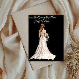 Tarjeta Love that Prays Together Wedding Greeting Card