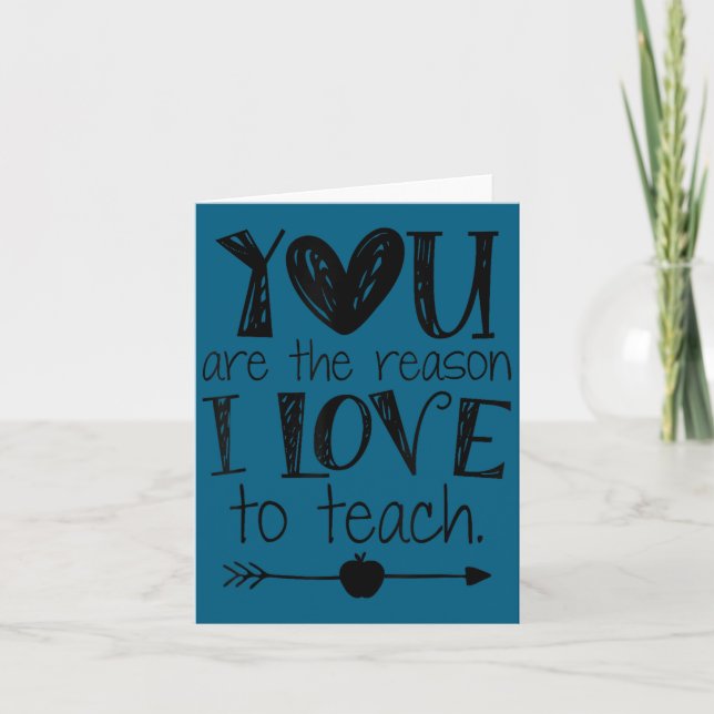 Tarjeta Love To Teach Sitive Affirmation Motivational Teac (Anverso)