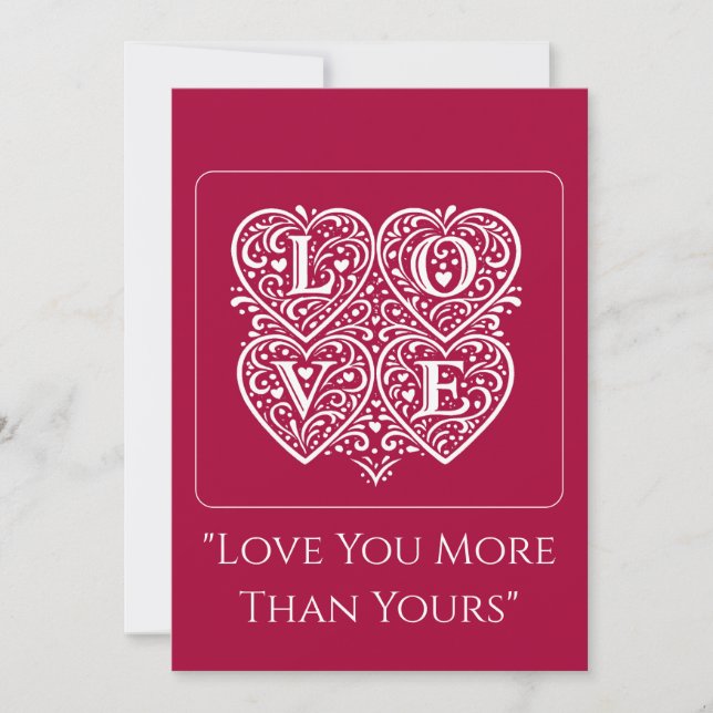 Tarjeta Love Valentines Day Cards – Romantic Love letters (Anverso)