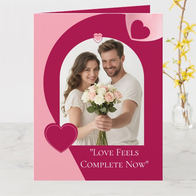 Tarjeta Love Valentines Day Fold Greeting Card (flor amarilla)