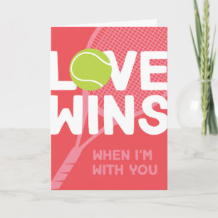 Tarjeta Love Wins Tennis Match El día de San Valentín Card
