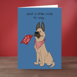 Tarjeta Love You Cute Dog Blank Folded Greeting Card
