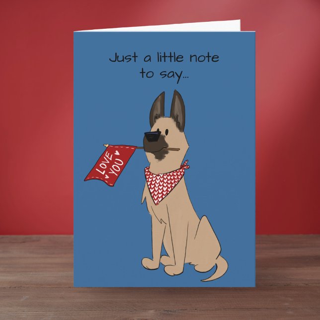 Tarjeta Love You Cute Dog Blank Folded Greeting Card (Subido por el creador)