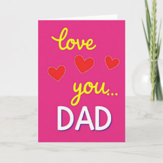 Tarjeta Love You Dad Dotted Hearts Card