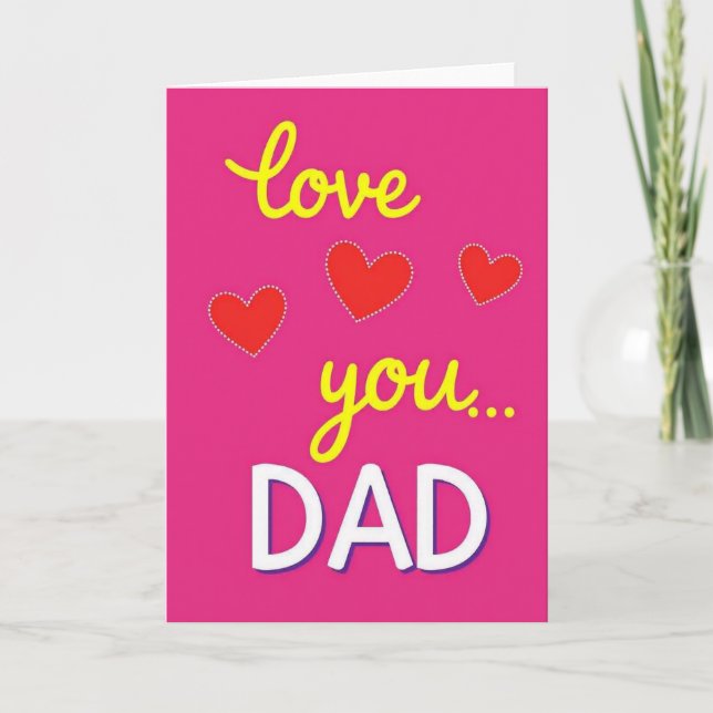 Tarjeta Love You Dad Dotted Hearts Card (Anverso)